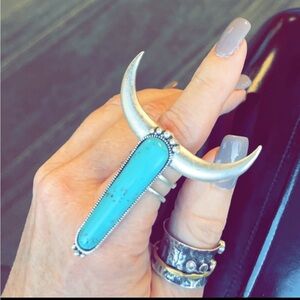 🩵Turquoise Longhorn Ring🩵